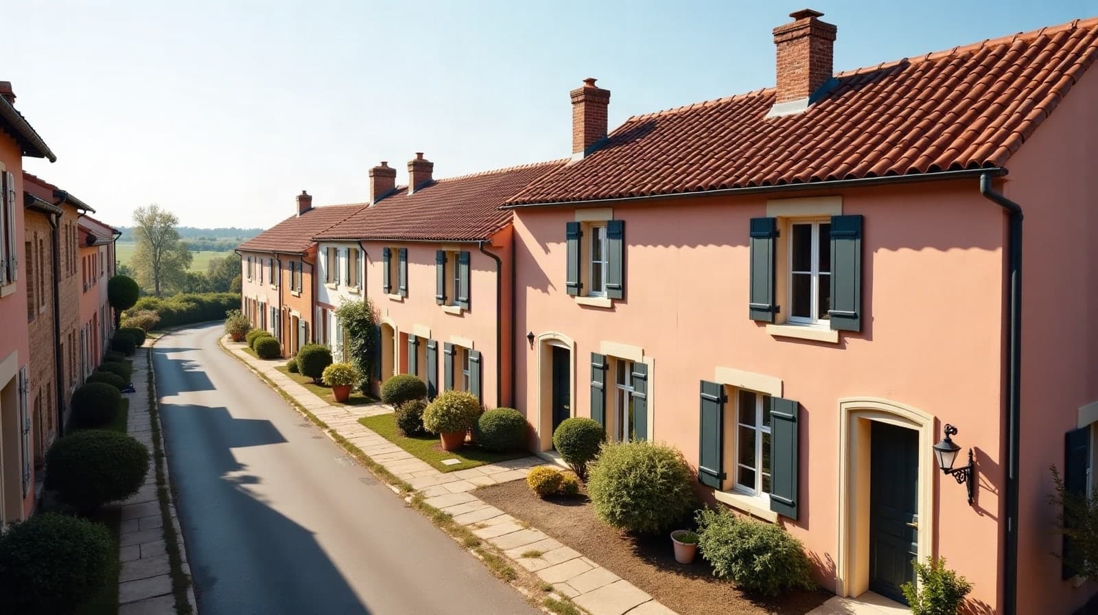 Toiture en tuile canal d'une maison de plaine à Valence, Tarn-et-Garonne